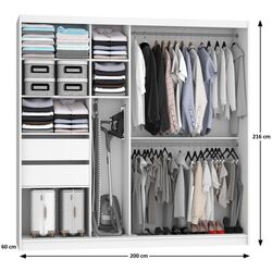 Dulap-cupe Belini Premium MGB SZP5/1/B/1L5S/KLP (Gray Steel Gloss/Black) Thumb