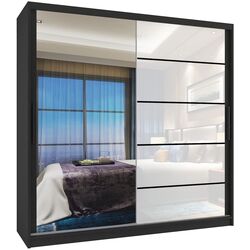 Dulap-cupe Belini Premium MGB SZP5/1/B/1L5W/KLP (White Gloss/Black)