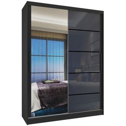 Dulap-cupe Belini Premium MGB SZP6/1/B/1L5S/KLP (Gray Steel Gloss/Black)