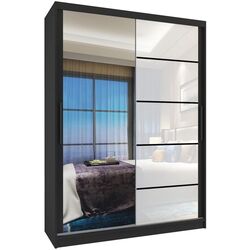 Dulap-cupe Belini Premium MGB SZP6/1/B/1L5W/KLP (White Gloss/Black)