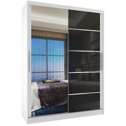 Dulap-cupe Belini Premium MGB SZP6/1/W/1L5B/KLAL (Black Gloss/White)