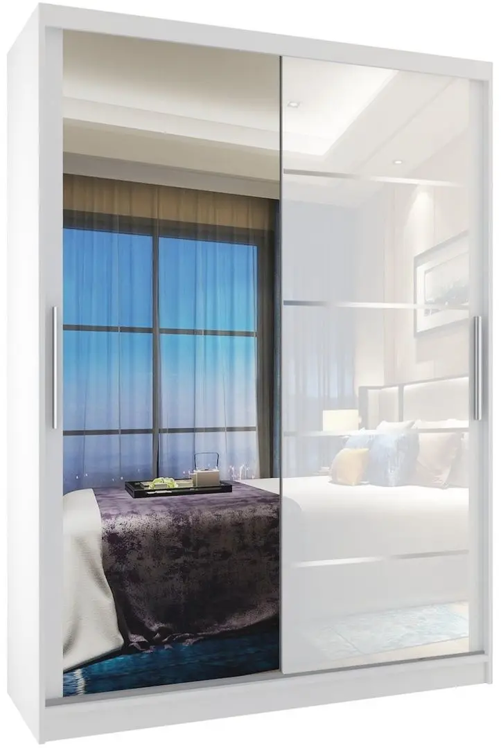 Dulap-cupe Belini Premium MGB SZP6/1/W/1L5W/KLAL (White Gloss/White)