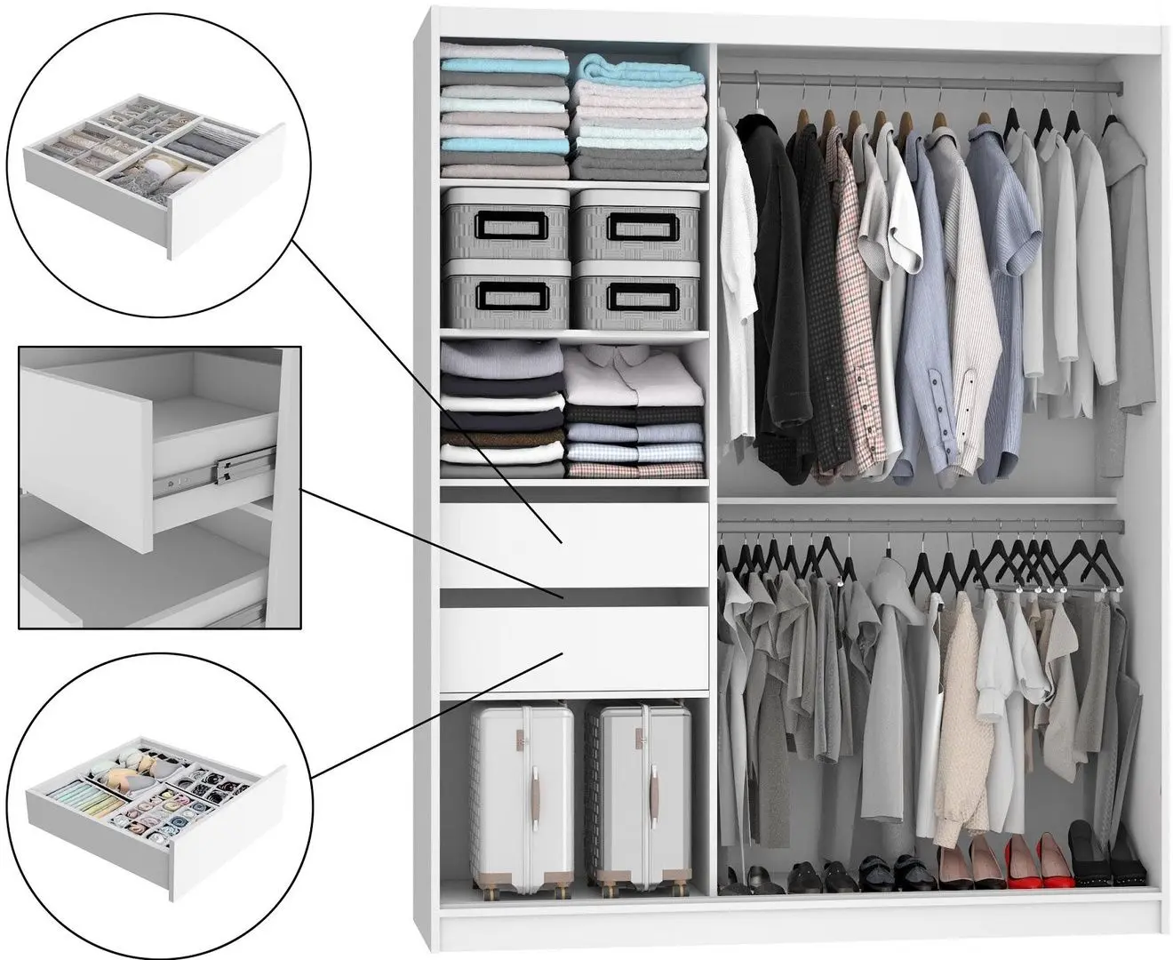 Dulap-cupe Belini Premium MGB SZP7/0/B/1L5B/KLP (Black Gloss/Black)