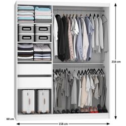 Шкаф-купе Belini Premium MGB SZP7/0/B/1L5W/KLP (White Gloss/Black) Thumb