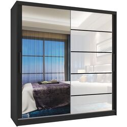 Dulap-cupe Belini Premium MGB SZP7/0/B/1L5W/KLP (White Gloss/Black)