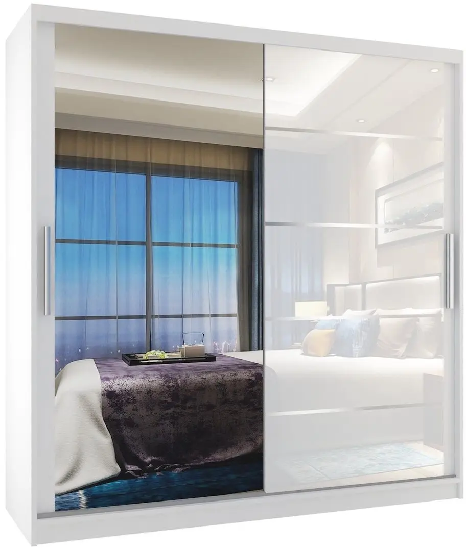 Шкаф-купе Belini Premium MGB SZP7/0/W/1L5W/KLAL (White Gloss/White)