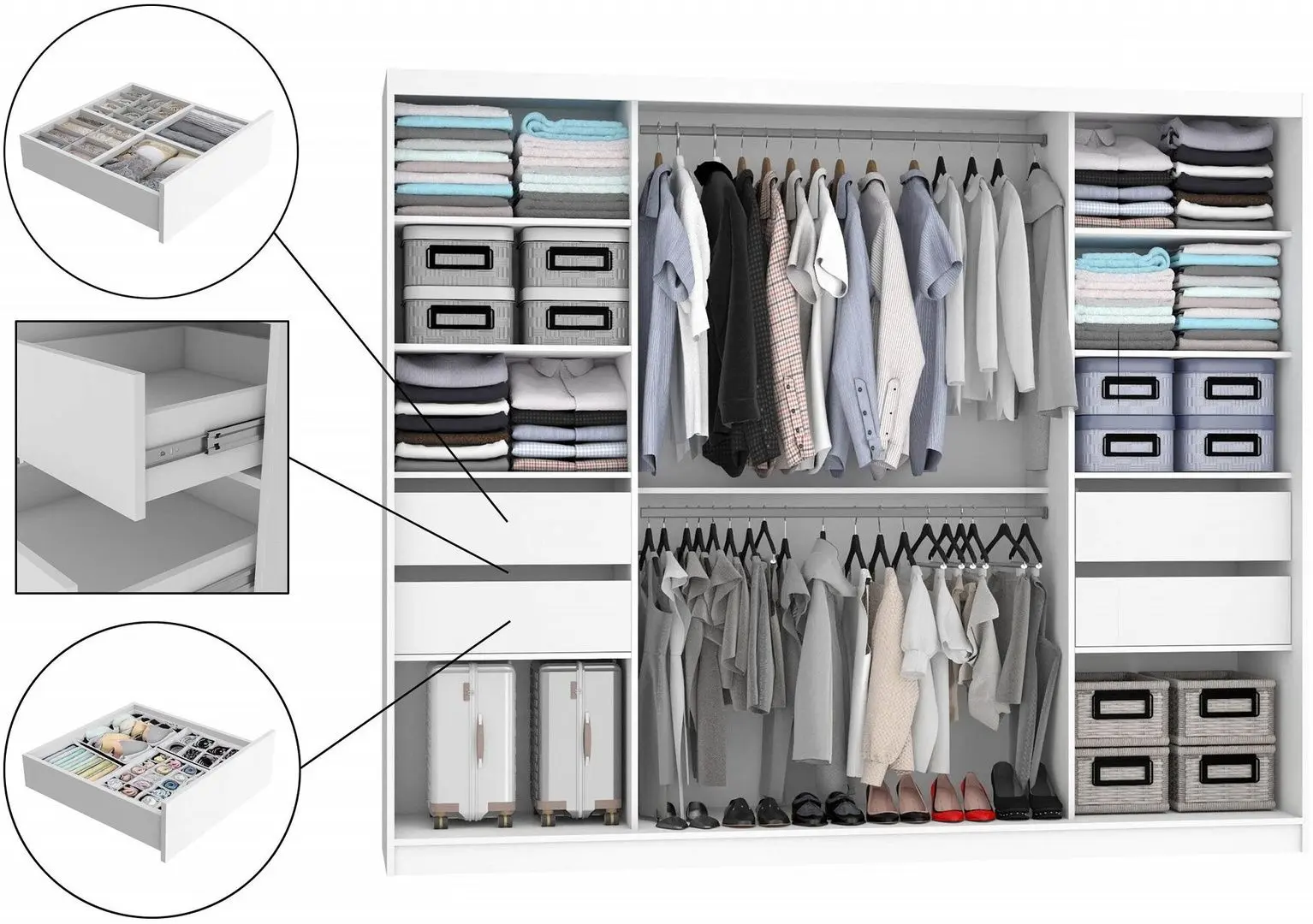 Dulap-cupe Belini Premium MGB SZP8/0/B/2B1L/KLP (Black Gloss/Black)