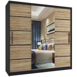 Шкаф-купе Belini Premium MT SZP5/1/B/DS/0/KLP (Sonoma Oak/Black)