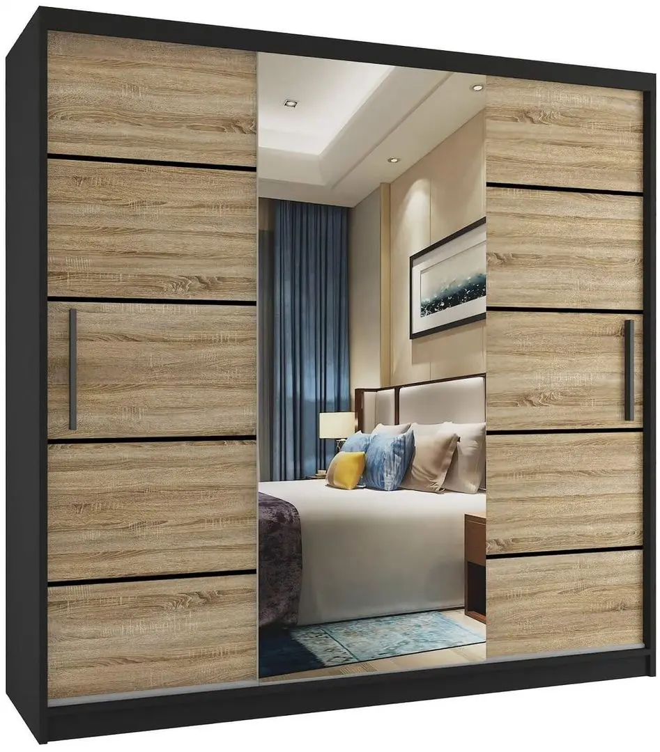 Шкаф-купе Belini Premium MT SZP5/1/B/DS/0/KLP (Sonoma Oak/Black)