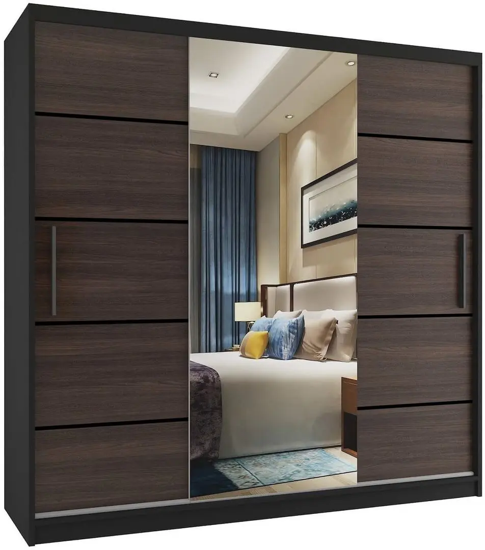 Dulap-cupe Belini Premium MT SZP5/1/B/KN/0/KLP (Chestnut Ebony/Black)