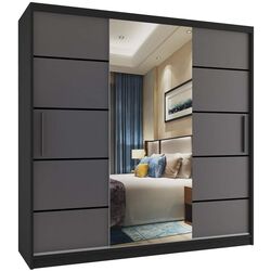 Шкаф-купе Belini Premium MT SZP5/1/B/SR/0/KLP (Graphite Gray/Black)