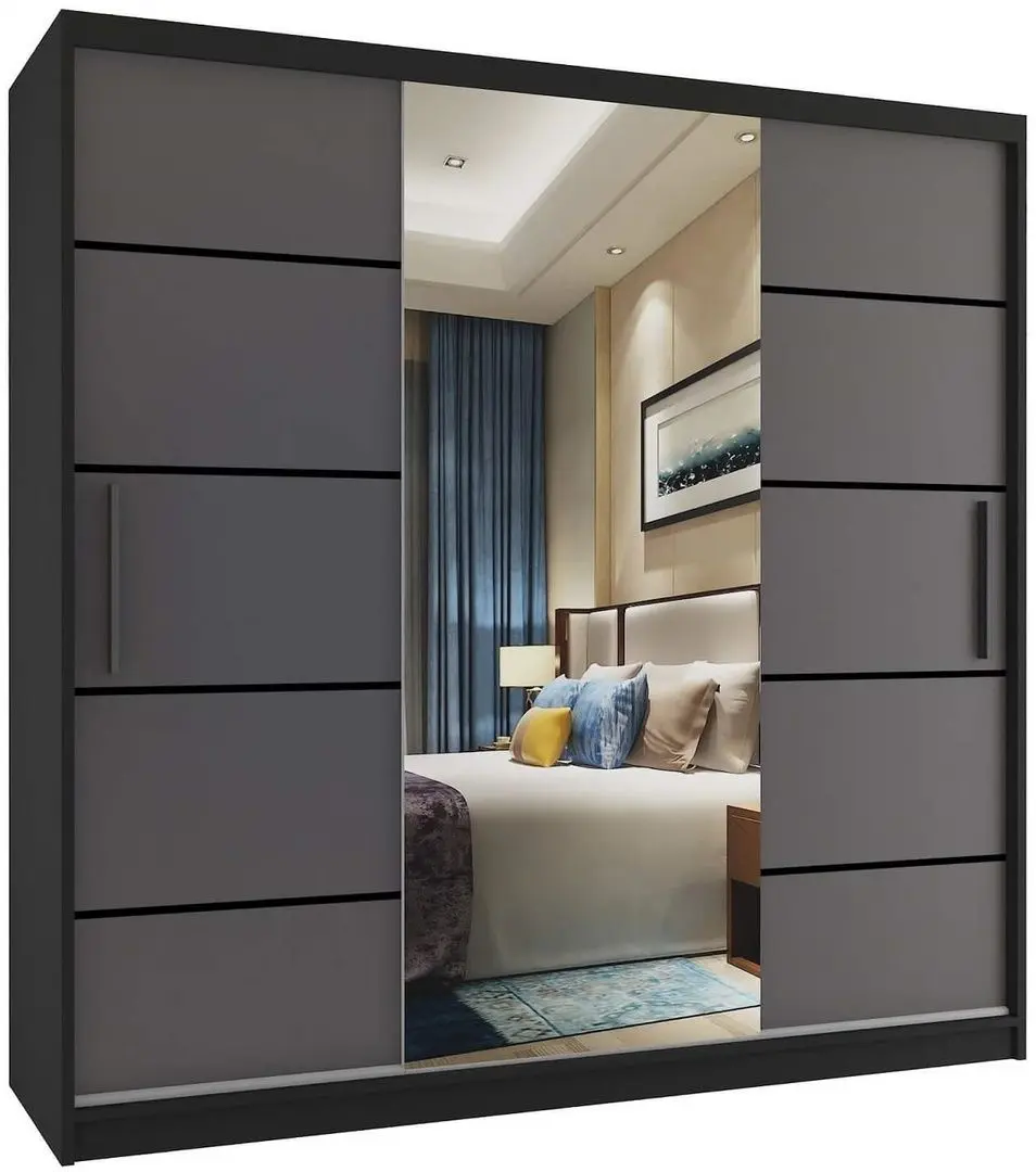 Dulap-cupe Belini Premium MT SZP5/1/B/SR/0/KLP (Graphite Gray/Black)