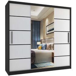 Dulap-cupe Belini Premium MT SZP5/1/B/W/0/KLP (White Matt/Black)