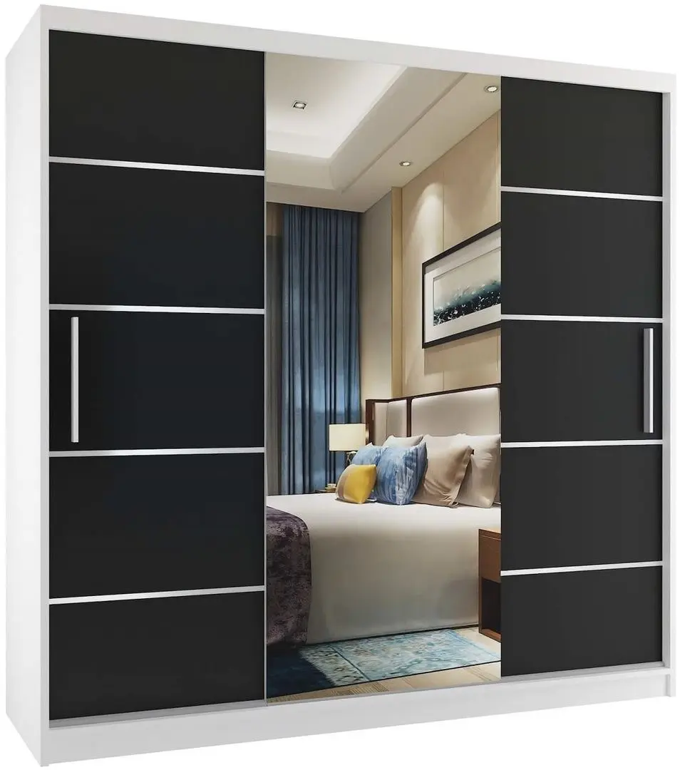 Шкаф-купе Belini Premium MT SZP5/1/W/B/0/KLAL (Black/White)