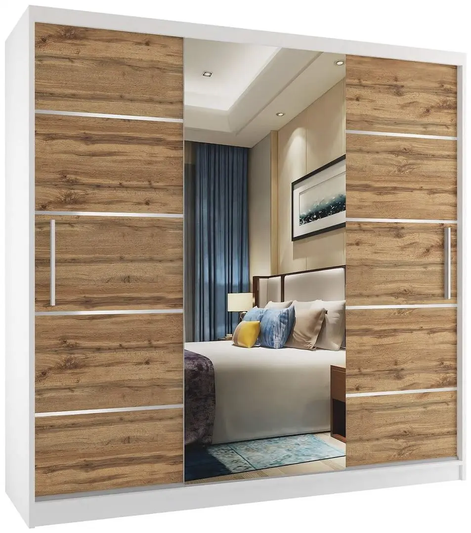 Шкаф-купе Belini Premium MT SZP5/1/W/DW/0/KLAL (Wotan Oak/White)