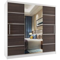 Dulap-cupe Belini Premium MT SZP5/1/W/KN/0/KLAL (Chestnut Ebony/White)