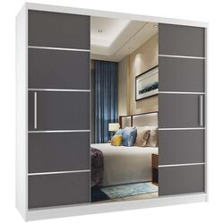 Шкаф-купе Belini Premium MT SZP5/1/W/SR/0/KLAL (Graphite Gray/White)