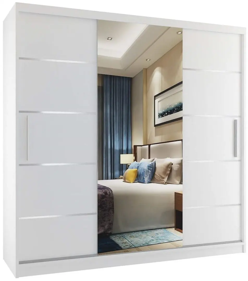 Шкаф-купе Belini Premium MT SZP5/1/W/W/0/KLAL (White Matt/White)