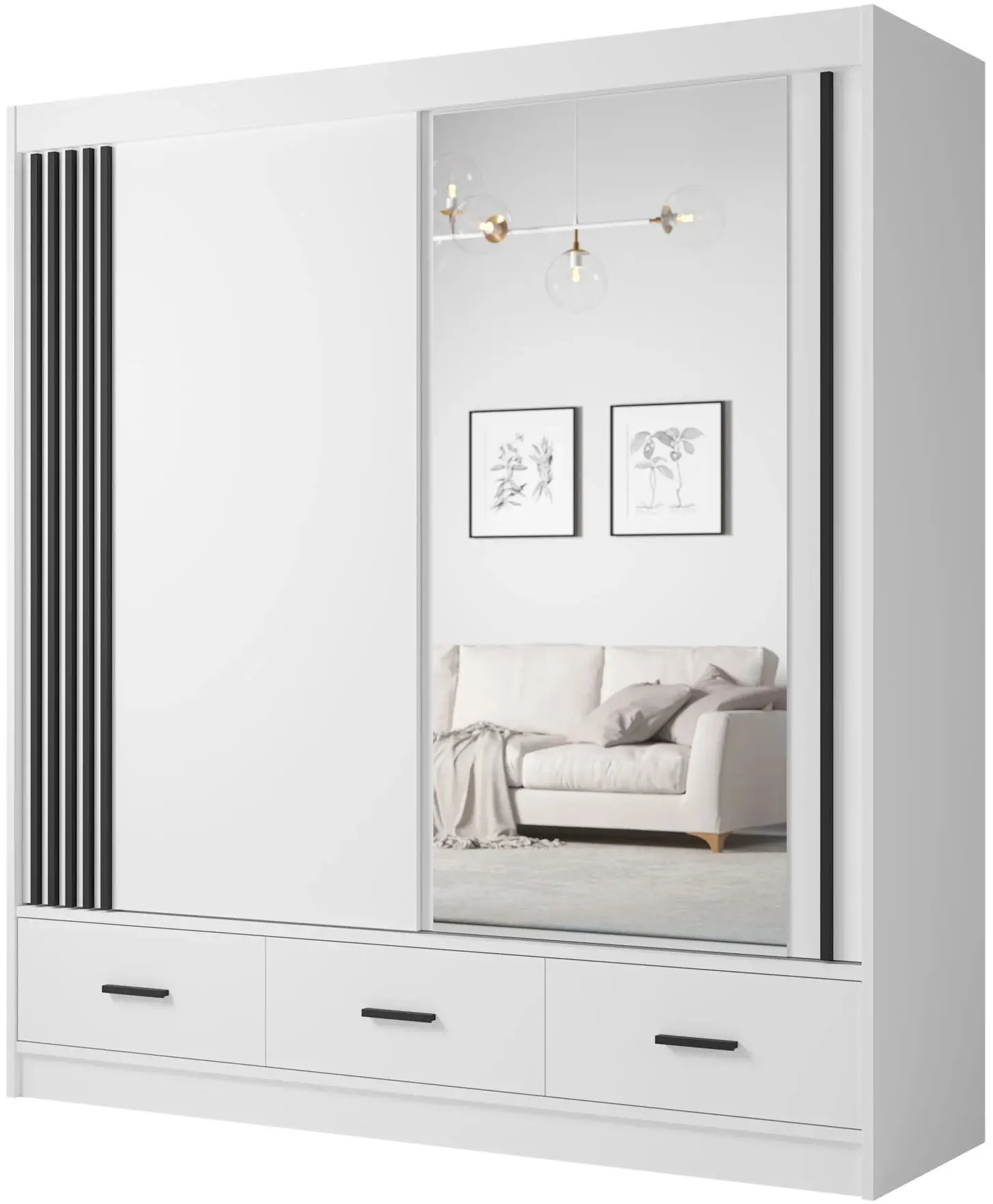 Шкаф-купе Fadome Canada CA 24-20 (White/Black) - 2