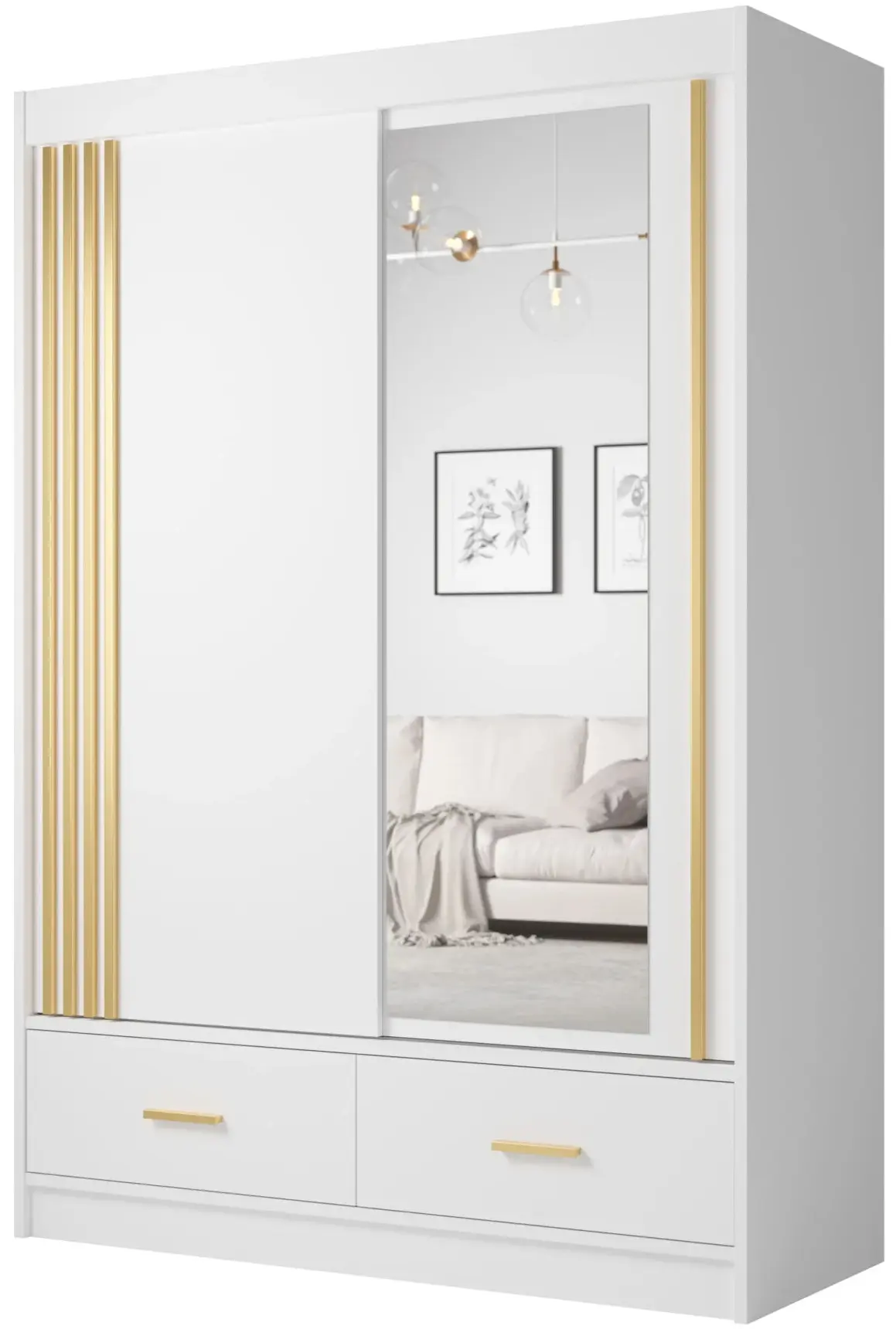 Шкаф-купе Fadome Canada CA 25-15 (White/Gold) - 2