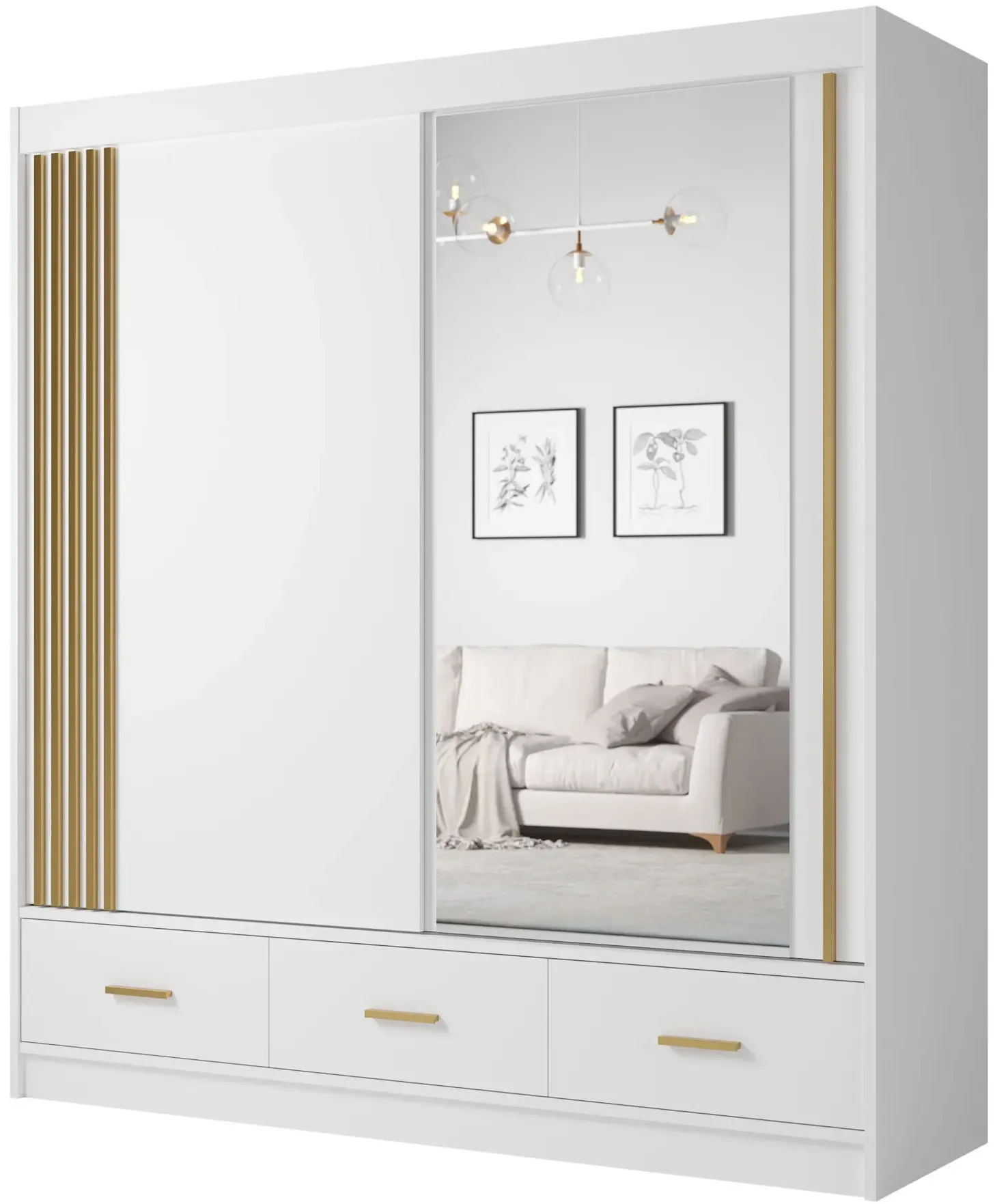 Шкаф-купе Fadome Canada CA 25-20 (White/Gold) - 2