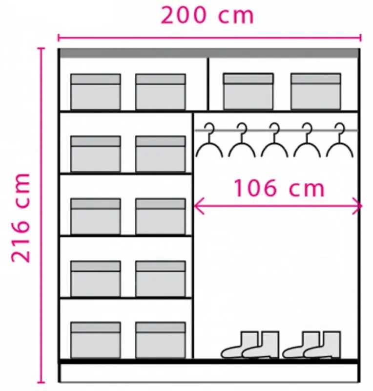 Шкаф-купе Fadome Effect EF-2-20 (Sonoma Oak/Pine Andersen) - 2