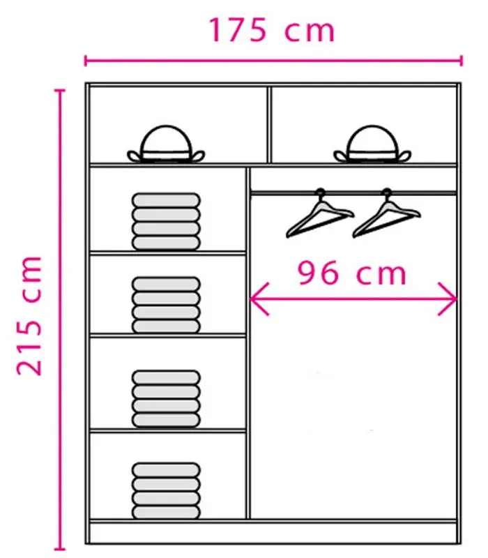 Шкаф-купе Fadome Effect EF-4-175 (Lancelot Oak/Cobalt) - 4