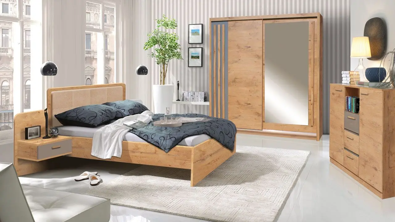 Шкаф-купе Fadome Effect EF-4-20 (Lancelot Oak/Cobalt) - 2