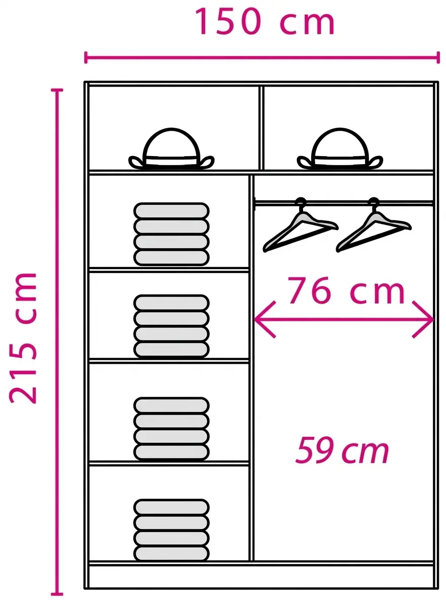 Шкаф-купе Fadome Effect EF1-150 (White) - 3