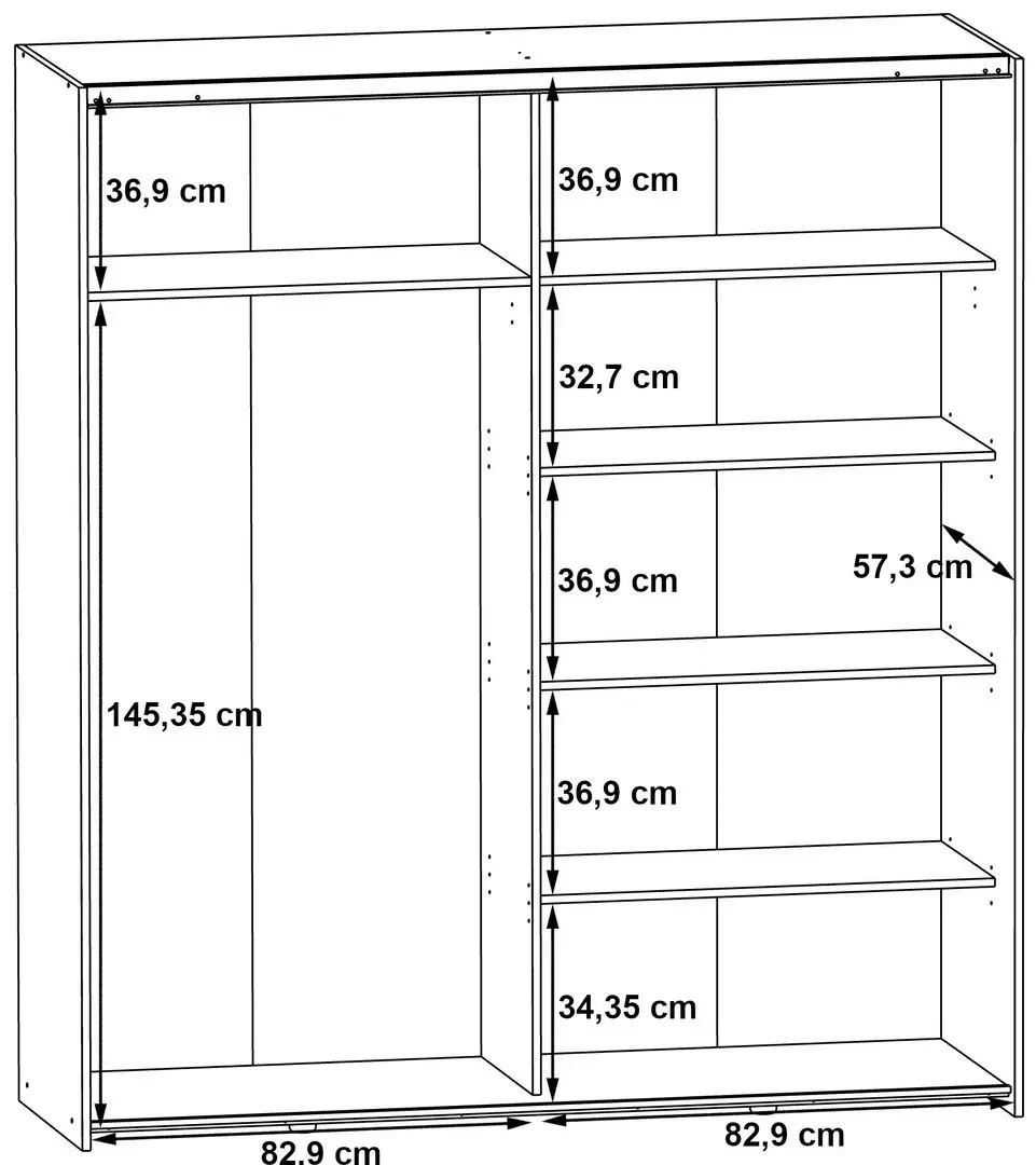 Dulap-cupe Fortuna Kaikais KAIS82241-D53 (Wotan Oak)