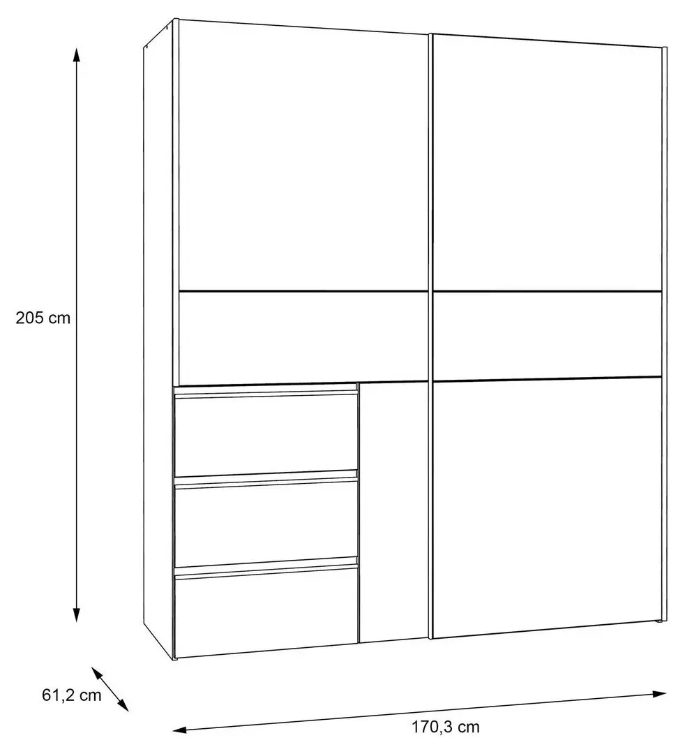 Dulap-cupe Fortuna Winn2 W2QS8233S-D30F (Sonoma Oak)