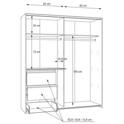 Dulap-cupe Fortuna Winn2 W2QS8233S-D30F (Sonoma Oak) Thumb