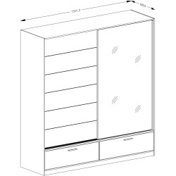 Dulap-cupe Helvetia Beta 22MW1661 (Mauvella Oak/Black) Thumb