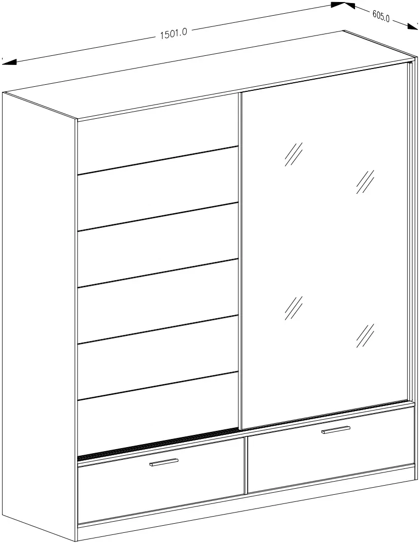 Dulap-cupe Helvetia Beta 22MW1661 (Mauvella Oak/Black)