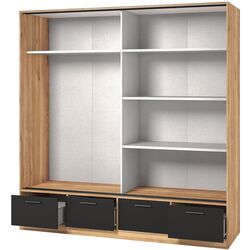 Dulap-cupe Helvetia Beta 22MW1663 oglinda/sertare (Mauvella Oak/Black) Thumb