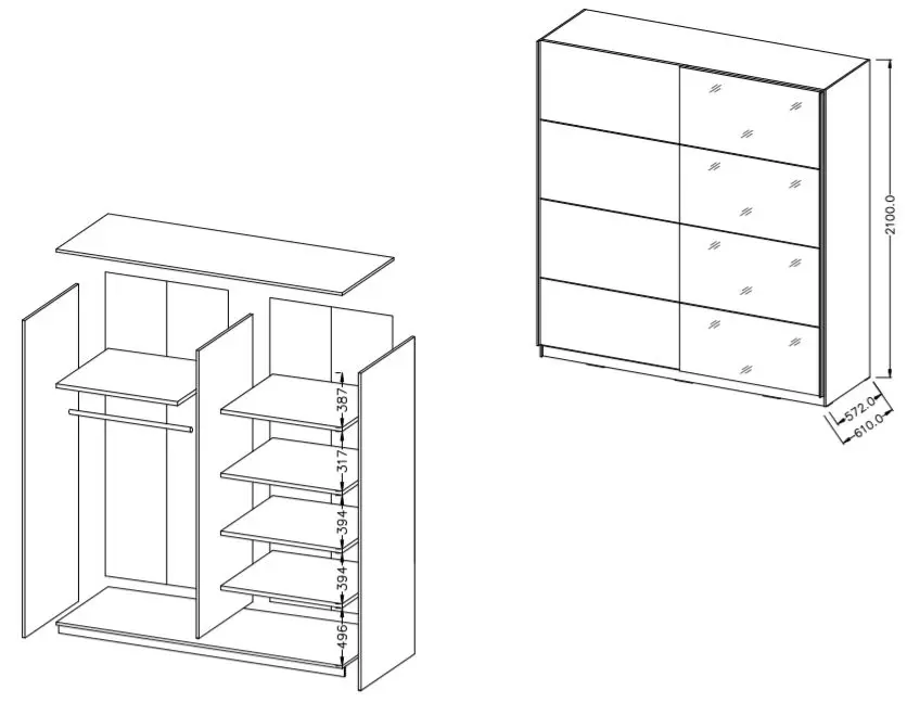 Dulap-cupe Helvetia Beta 22W01656 (Black)