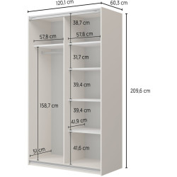 Шкаф-купе Helvetia Cube 24KSOF64 (Cashmere) Thumb
