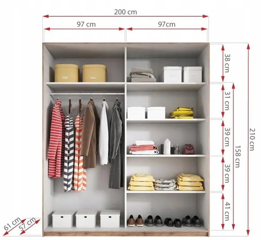 Dulap-cupe Helvetia Galaxy 2493EA17 (White/Beaufort Oak)