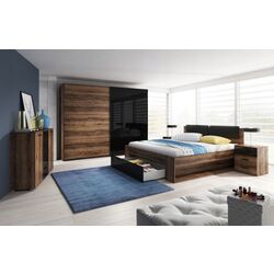 Dulap-cupe Helvetia Galaxy 24ZBEA67 (Monastic Oak/Black Glass) Thumb