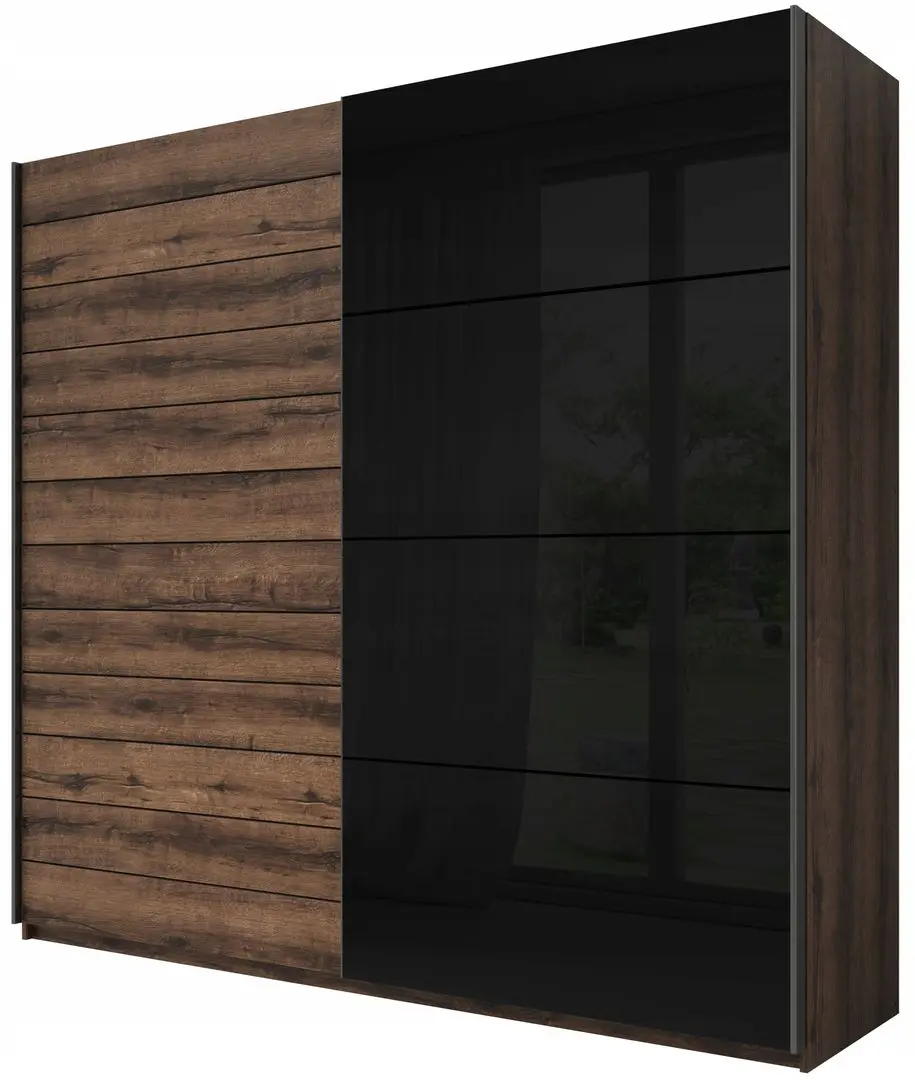 Dulap-cupe Helvetia Galaxy 24ZBEA67 (Monastic Oak/Black Glass)