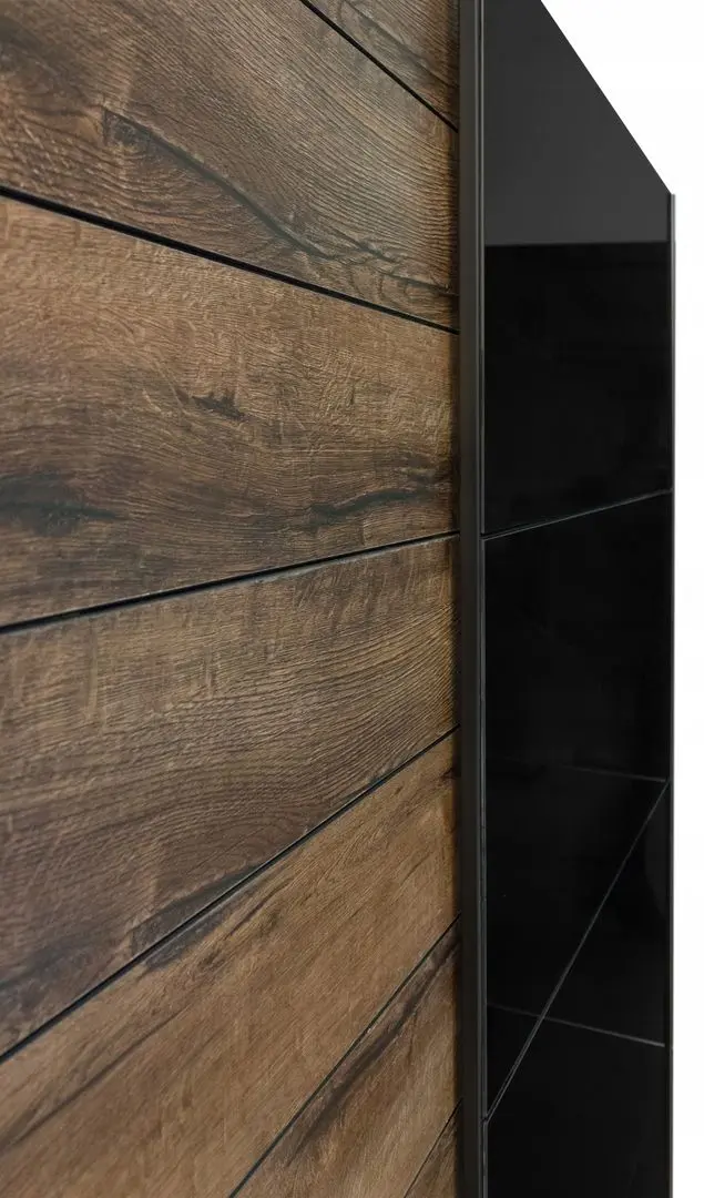 Dulap-cupe Helvetia Galaxy 24ZBEA68 (Monastic Oak/Black Glass)