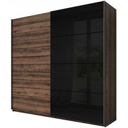 Dulap-cupe Helvetia Galaxy 24ZBEA68 (Monastic Oak/Black Glass)