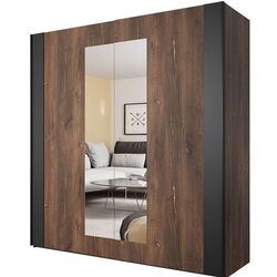 Dulap-cupe Helvetia Sigma 200x213x64 (Flagstaff Oak Dark/Black Matt)