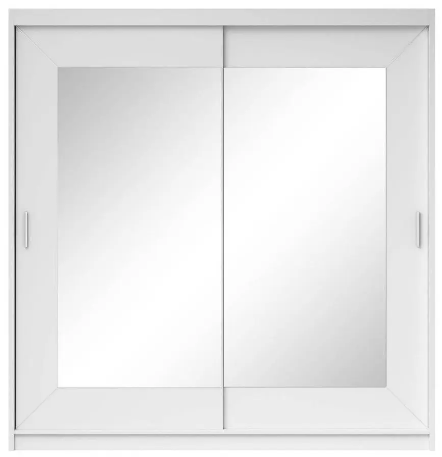 Шкаф-купе с зеркалом Helvetia Alfa 200 cm (White) - 3