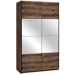 Dulap-cupe cu oglinda Helvetia Beta 120 cm (Monastery Oak/Black) Thumb