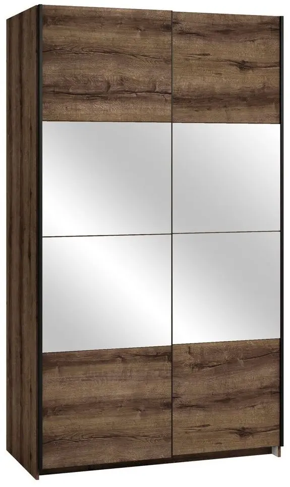 Dulap-cupe cu oglinda Helvetia Beta 120 cm (Monastery Oak/Black) - 2