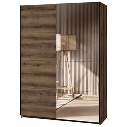 Dulap-cupe cu oglinda Helvetia Beta 150 cm (Monastery Oak/Black) Thumb