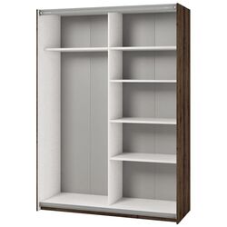 Dulap-cupe cu oglinda Helvetia Beta 150 cm (Monastery Oak/Black) Thumb