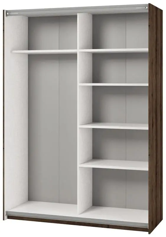 Dulap-cupe cu oglinda Helvetia Beta 150 cm (Monastery Oak/Black) - 5