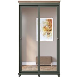 Шкаф-купе с зеркалом Helvetia Evora 2D 120 cm (Green/Lefkas Oak) Thumb